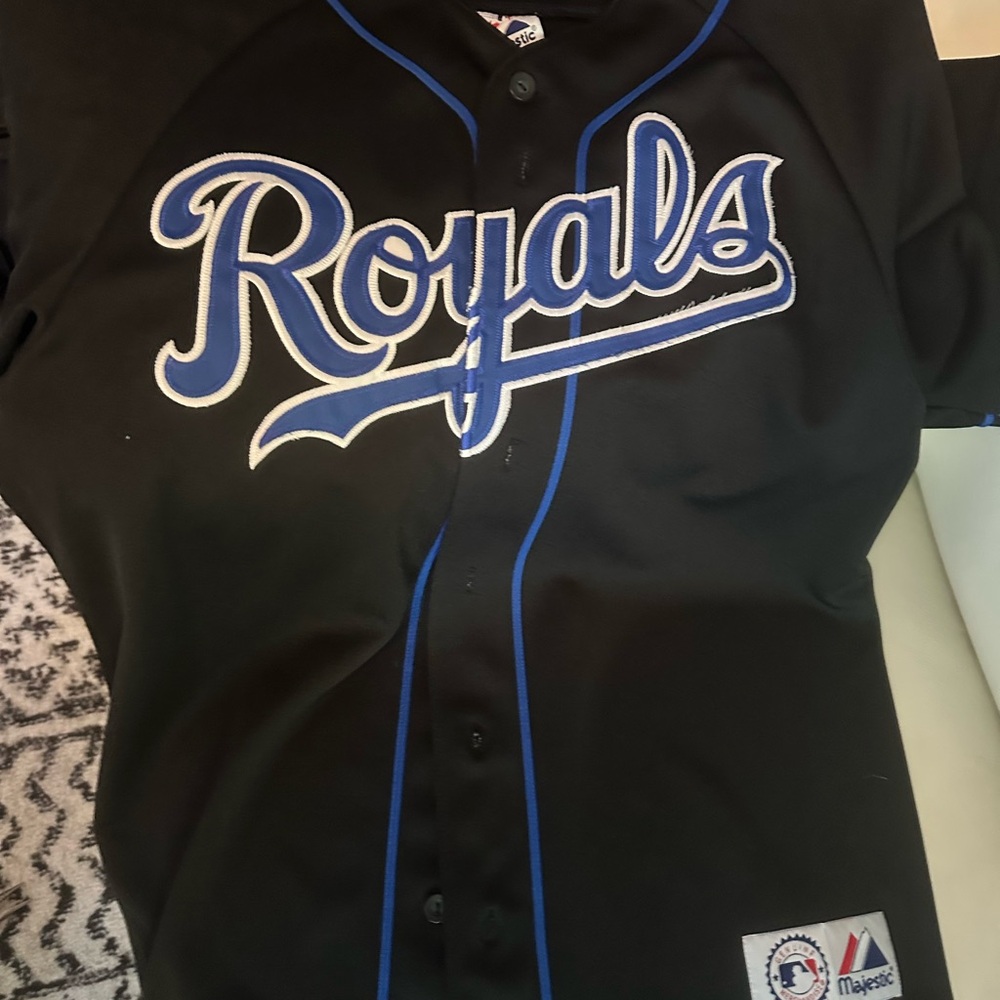 Majestic Royals Black Jersey Size L